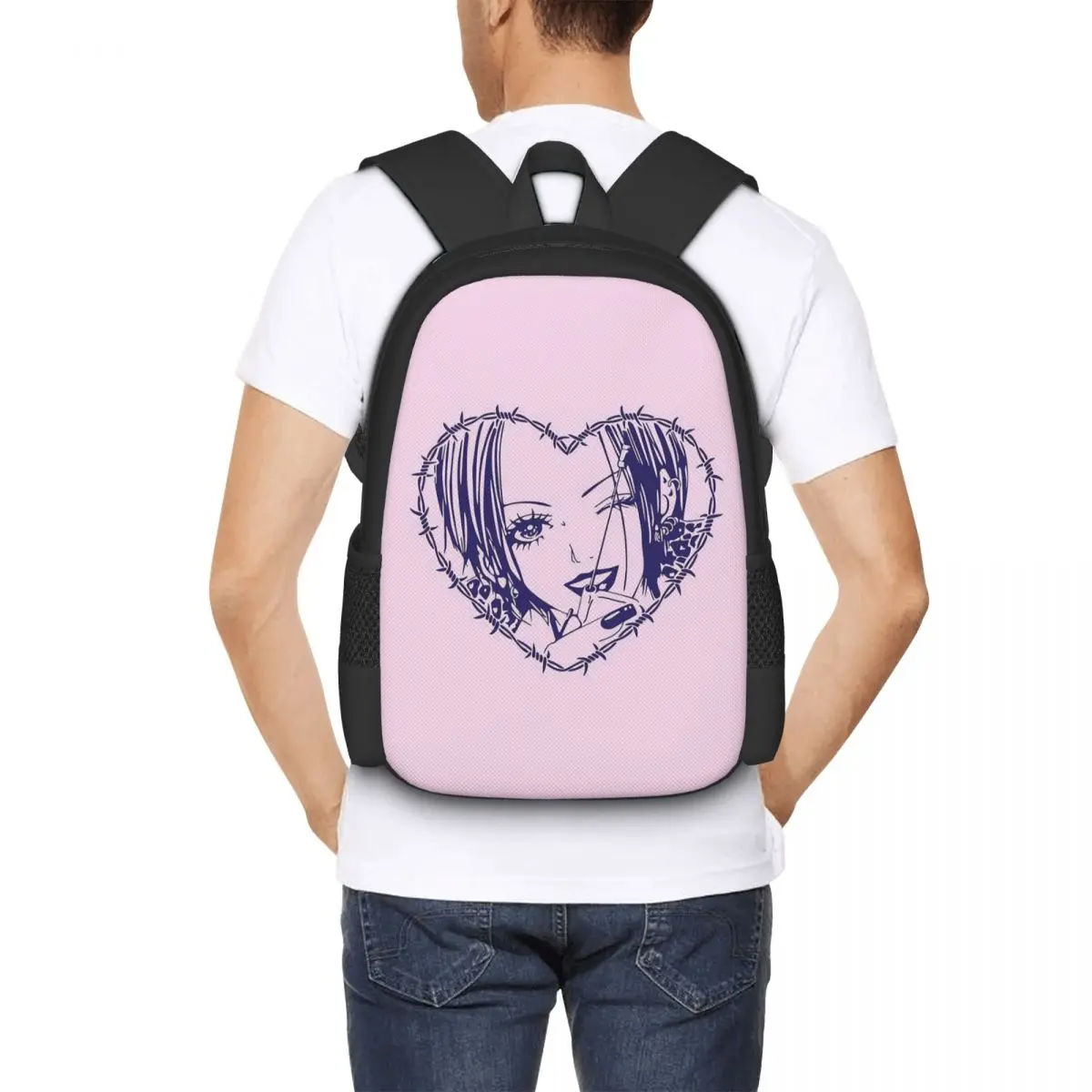 

Nana Osaki Barbed Wire Heart Spread Student Backpack School Bag Hiking Travel Daypack for Fashion Bookbag Shoulder Bags