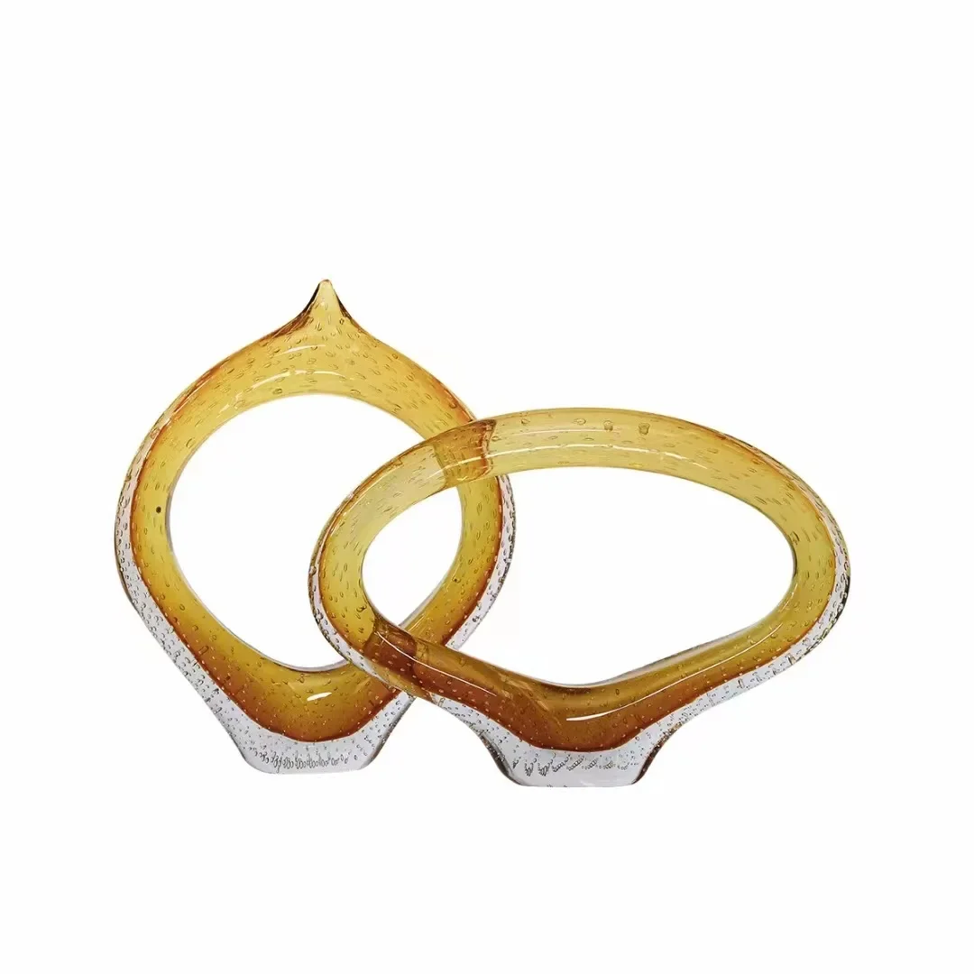 Modern light luxury art ring, glazed sculpture ornaments, living room, countertop decoration, home furnishings