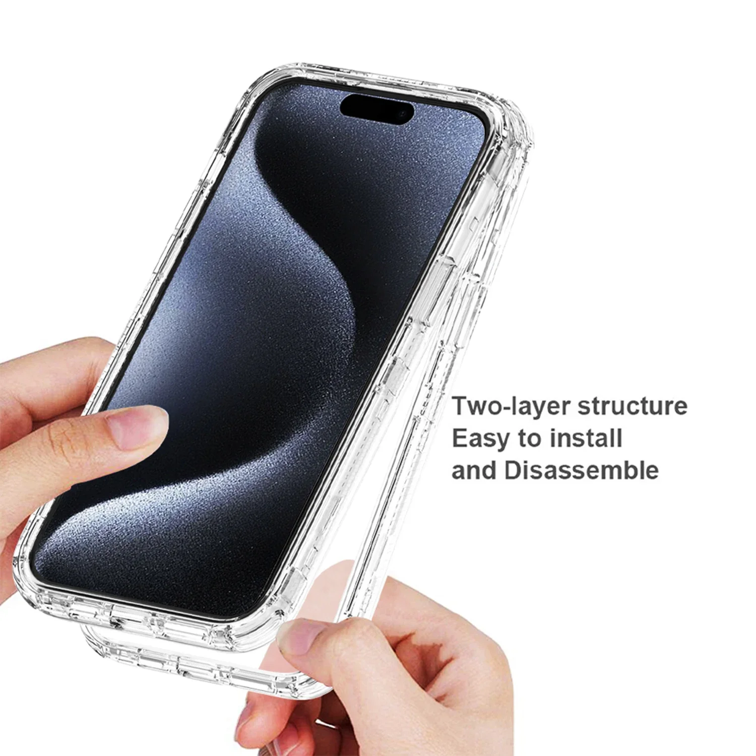 Casing penutup ponsel iPhone, untuk iPhone 15 14 13 12 11 Pro Max Plus untuk iPhone xs max xr bening transparan tahan guncangan Armor Glossy polos