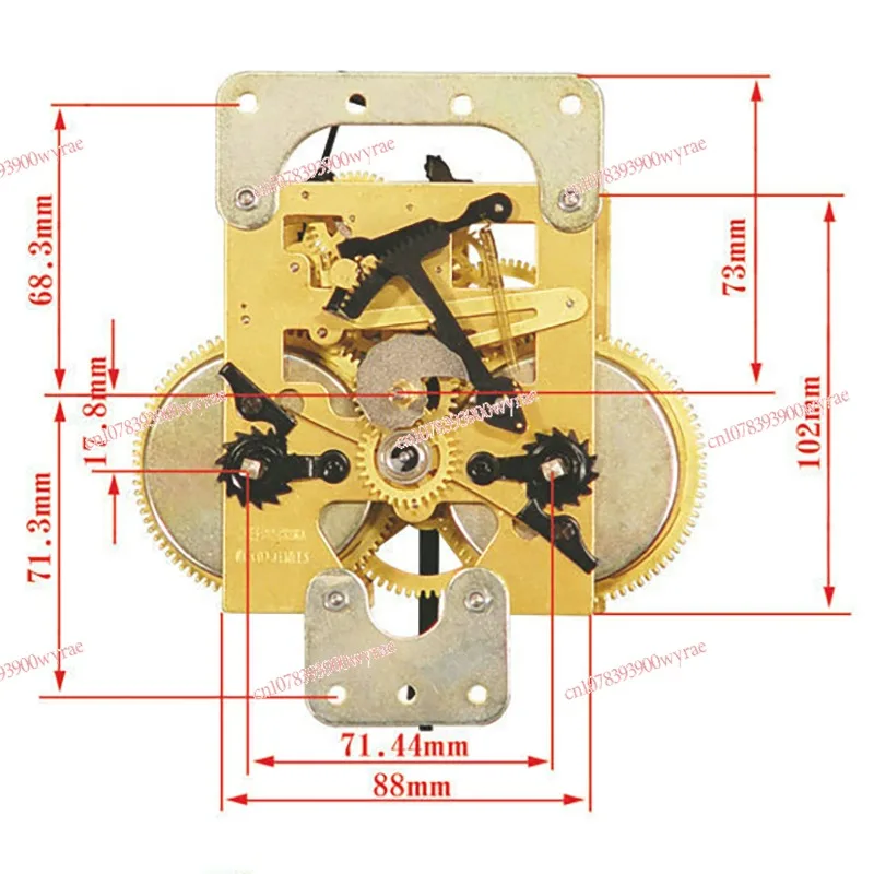 Mechanical Clockwork Movement All Copper Clock Mechanism with Needles Mechanic Wall Clock Time Reporting Movement Accessories