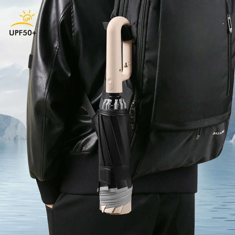 Windproof Uv Umbrella Automatic, Buckle Handle Folding Rain Umbrellas Outdoor, Travel Golf Big Size Umbrella Men and Women