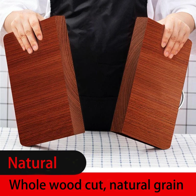 Large iron wood cutting board Solid wood cutting board Kitchen household cutting board rectangular dish block whole knife board