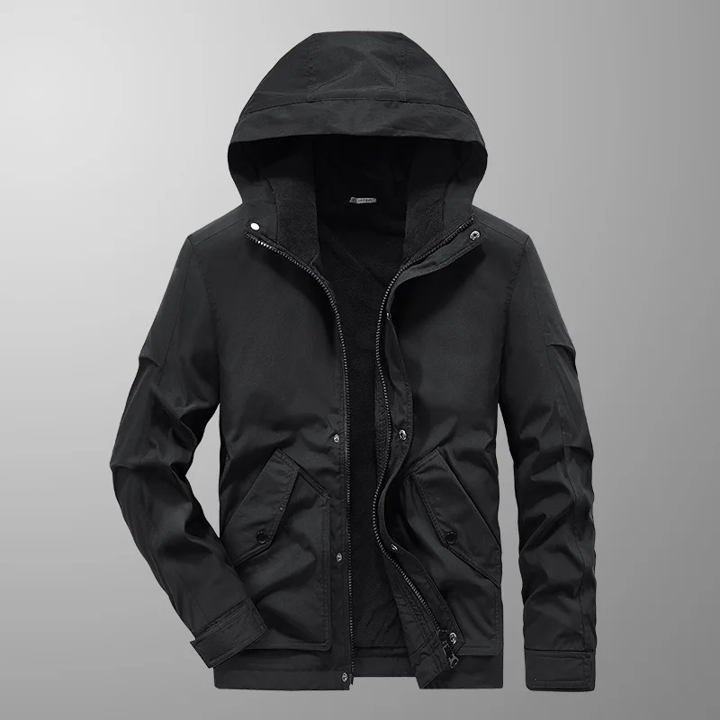 Autumn Winter New Men's Casual Outdoor Breathable Fleece Thermal Tooling Jacket