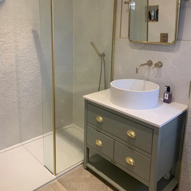 Luxury Style Rock Plate Bathroom Cabinet Customized Wash Table,