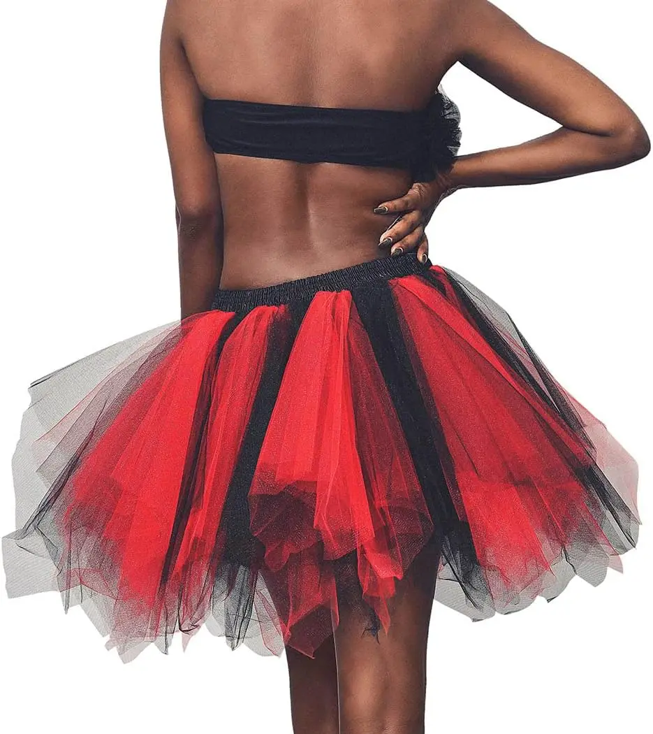 2024 New Style Short Tulle Skirt, Petticoats Multicolor Underskirt Rockabilly Tutu Tulle Dance Dress, Ballet Skirt Adult Tutu