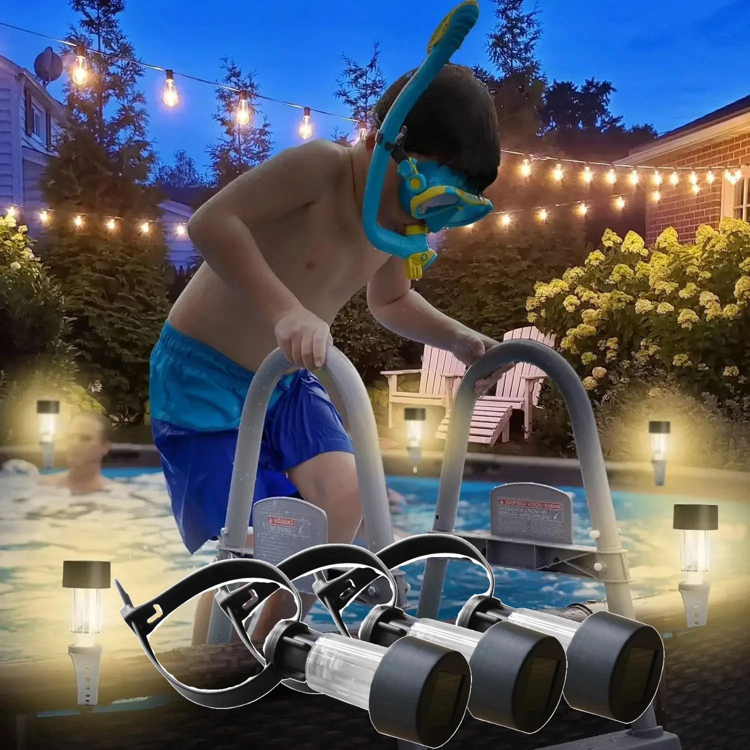 

Уличный солнечный забор с пряжкой, подвесной светильник для бассейна, водонепроницаемые аксессуары, задний двор, сад, патио, ночные огни