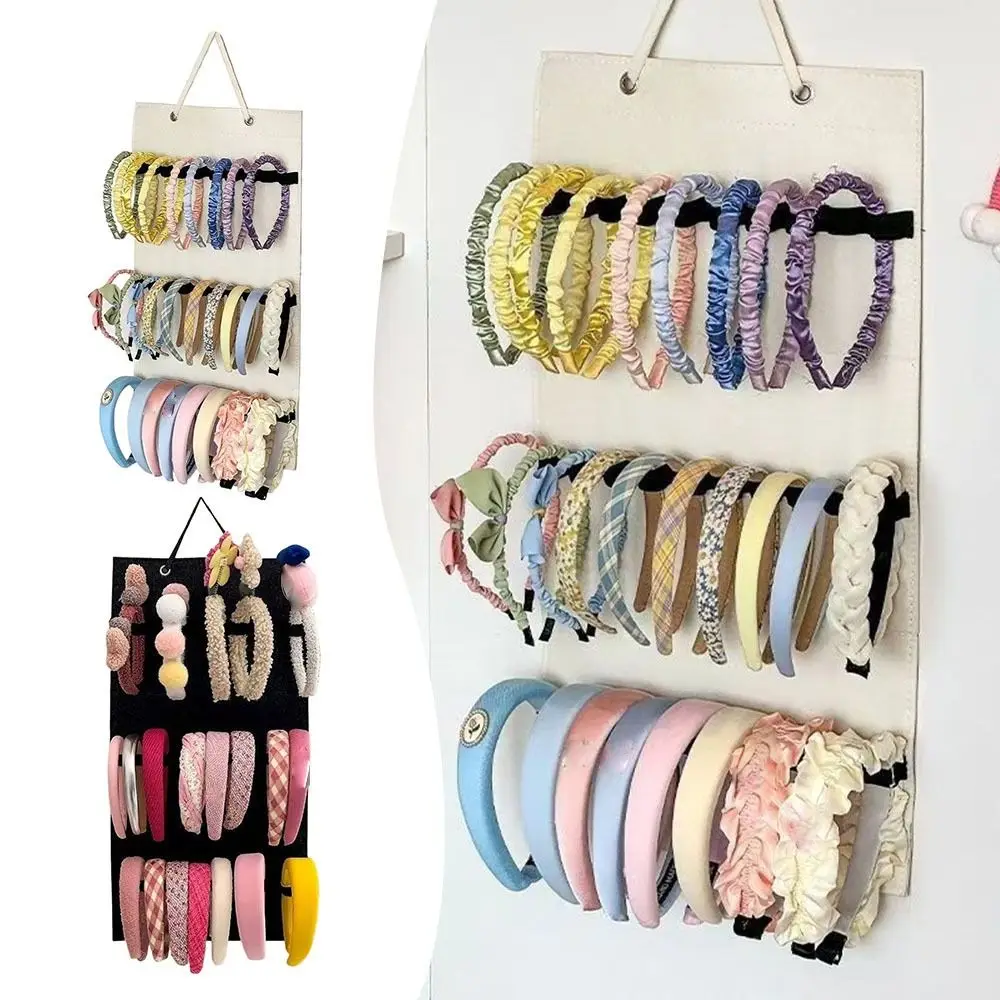 Felt Sunglasses Storage Hanging Bag Punch-free Multi-layer Hair Band Hairband Display Shelf Wall Mounted