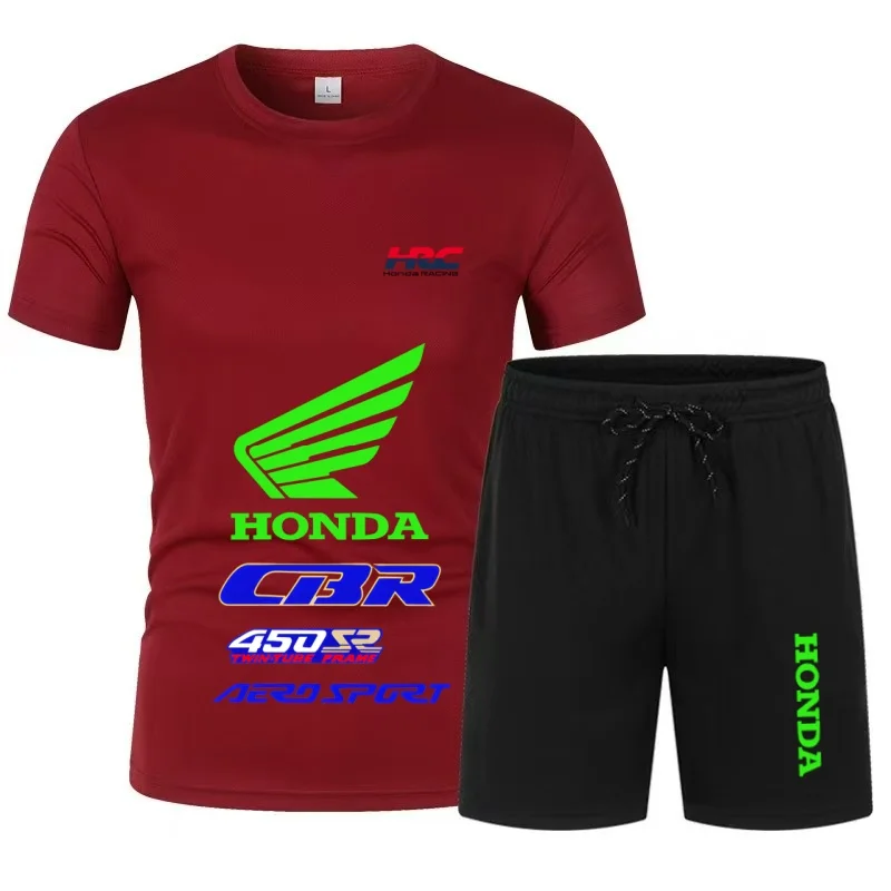 

Honda Casual Short Sleeve Set, Unisex, Suitable for Sports, Fitness Training, Outdoor Commuting, and Motorcycle Gatherings