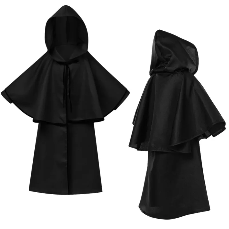 Zauberer Cosplay Halloween Kostüme für Kinder Kinder mittelalter liche Hexe Mönch Robe Priester Kostüm alte Kleidung Tod Umhang