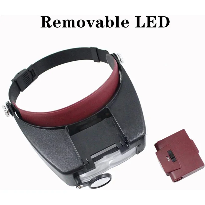 Glasses With Magnifying Glass Watch Maintenance Headband Glasses Magnifier Wearing Style For Reading Jewelry Watch Repair Tool
