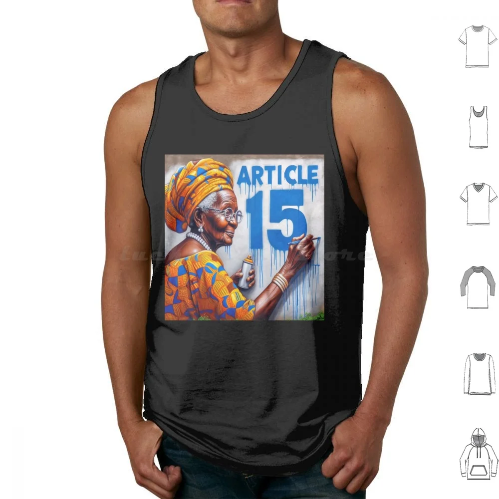 Article 15 / Article Quinze De La Constitution Rdc : Débrouillez-Vous! Tank Tops Vest Sleeveless Congo Kinshasa Drc