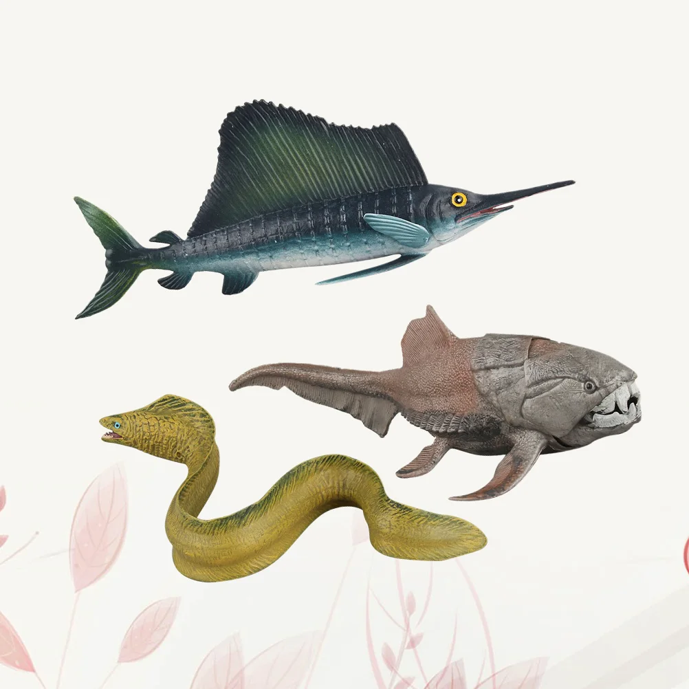 

3Pcs Simulated Marine Animal Decor Lifelike Plastic Durable Mini Marine Animal Ornaments Educational Home Store Display