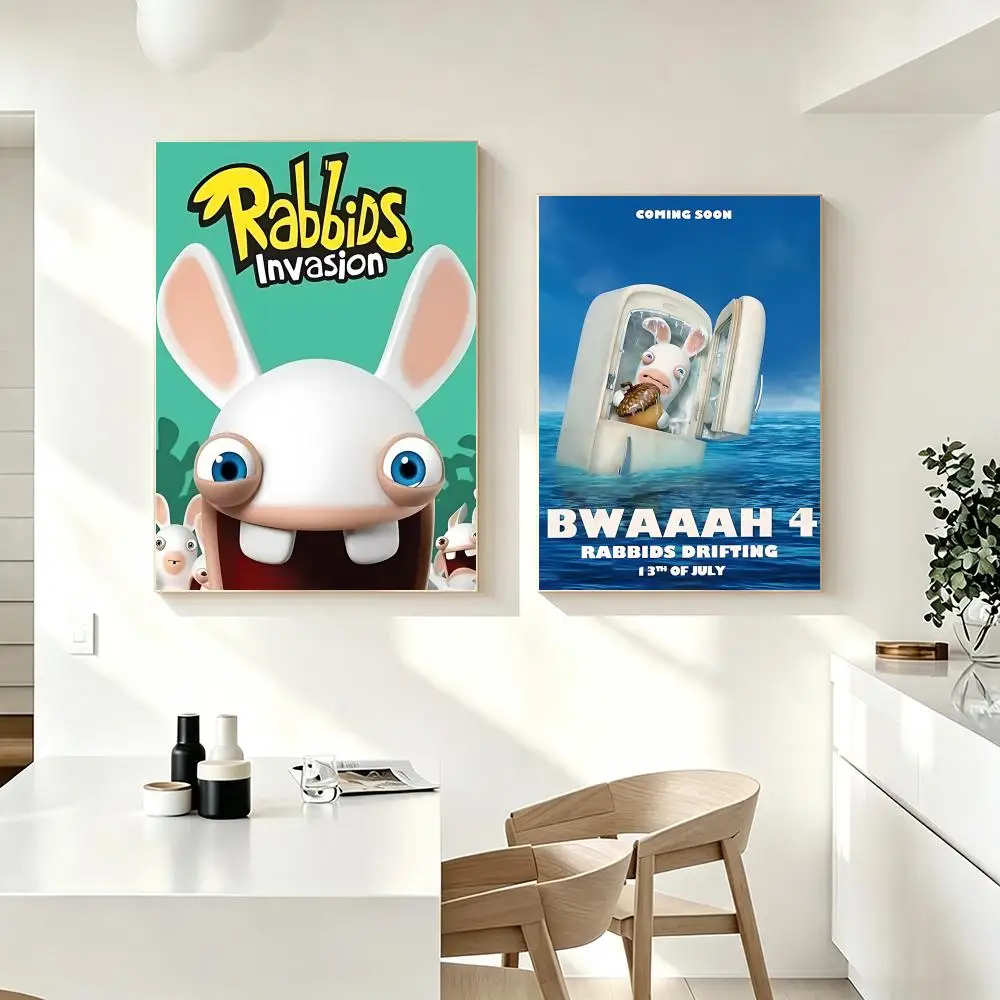 Anime Rabbids Invasion Poster Poster HD Printing Fresh Elegant Style Wall Art Home Decor For Living Room Bedroom Gift