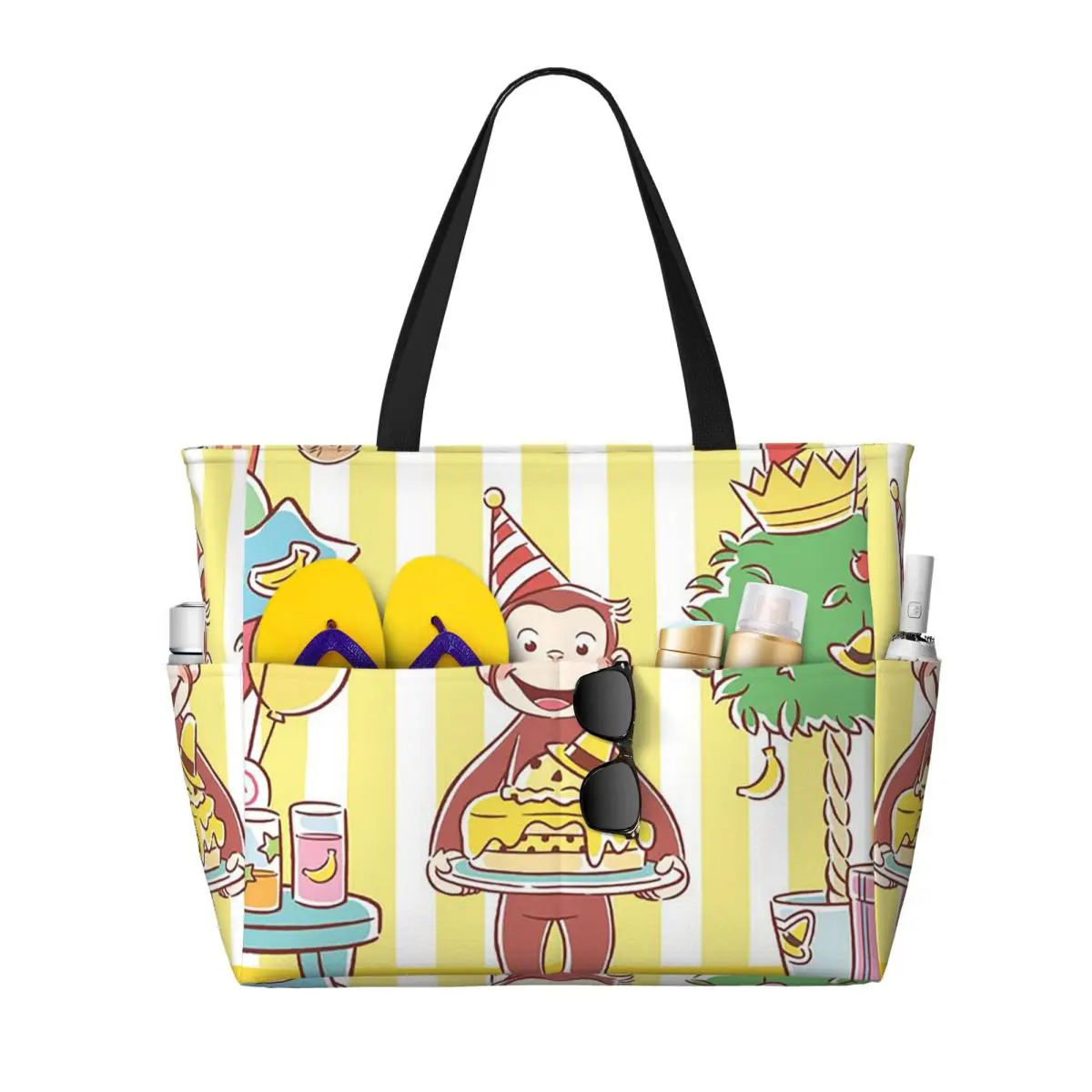 George The Curious Monkey Beach Tote Bag Sport Gym Yoga Duffle Large Tote Bag Women Travel Bag Fitness bag