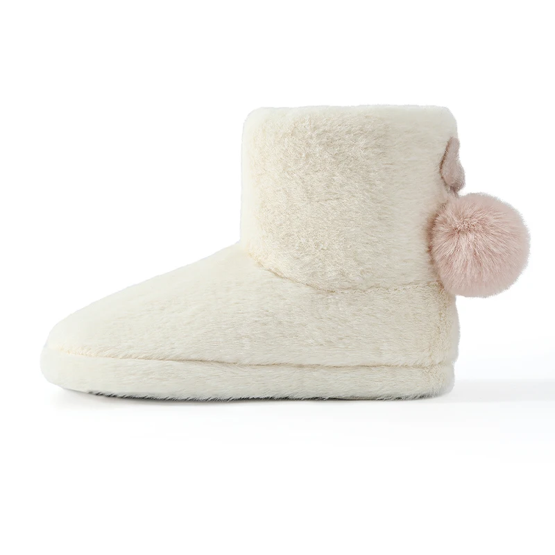 Gacimy Damskie Zimowe Pluszowe Buty Śniegowe Outdoor Antypoślizgowe Casualowe Futrzane Bawełniane Buty Wewnętrzne Ciepłe Przytulne Buty Domowe Fuzzy Flat Boots