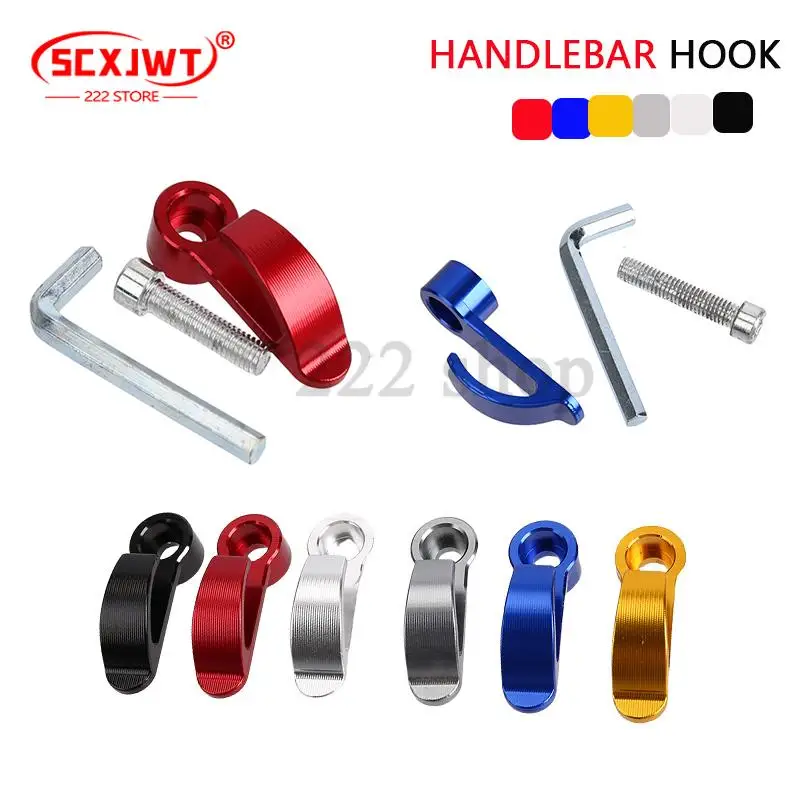 Universal Motorcycle Handlebar Hook Aluminium Alloy Helmet Holder Hook Single Hole Hook For Dirt Bike Electric Scooter Storage