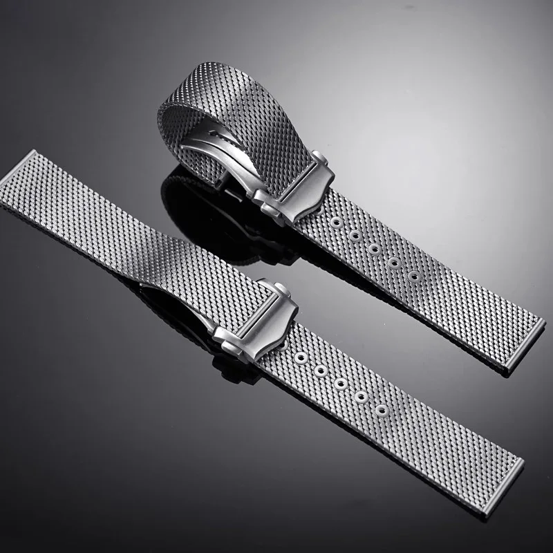 20mm Titanium strap for Omega Seamaster 007 Milanese Mesh Metal Bracelet Folding Buckle Band for Seiko Men's watch Accessories