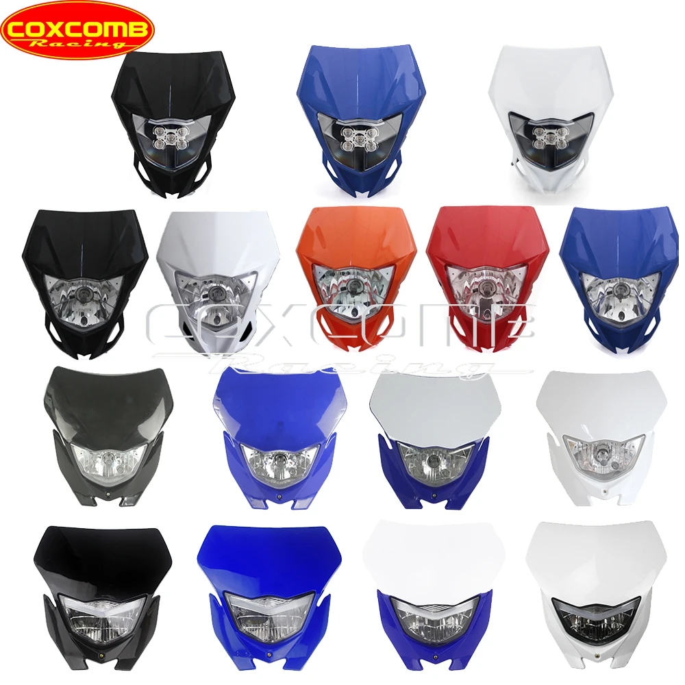 Headlight Motocross Head Lamp For Yamaha WR125 155 250 350 400F 426F WRF TTR TT-R Kawasaki KLX KX KXF Honda CRF Husqvarna TE FE