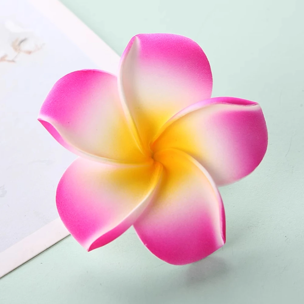 10 teile/los 4/5/6/7/8 cm Plumeria Hawaiian Schaum Frangipani Künstliche Blume Kopfschmuck Blumen hochzeit Party Dekoration – Detail 15