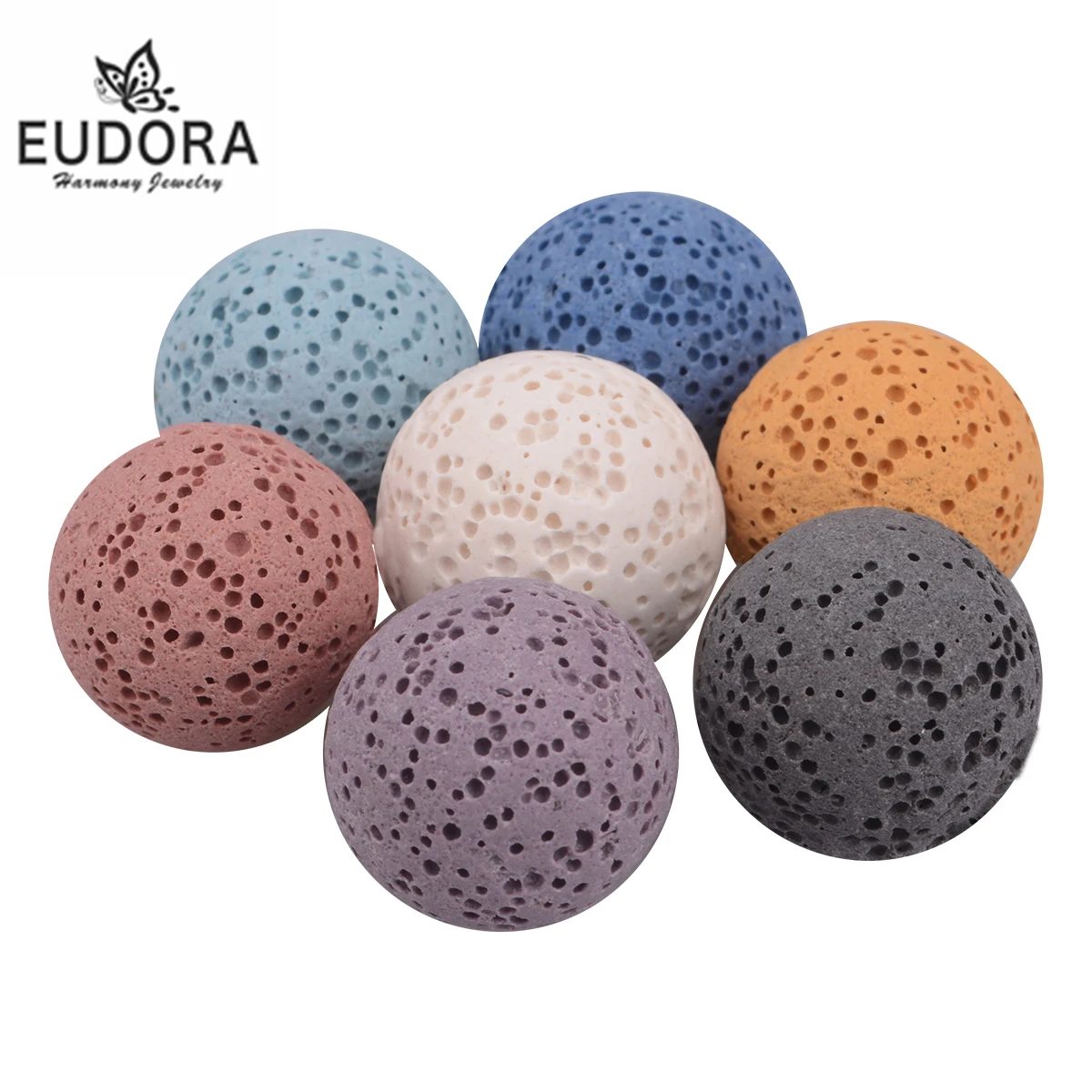 Eudora 14/18mm aromaterapia natureza lava pedra difusor de óleo essencial bolas perfume para harmonia medalhão gaiola natureza pedra pingente