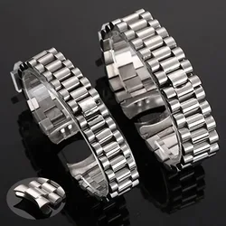 17mm 20mm Stainless Steel Strap for Rolex Watch Band for Oyster Bracelet Curved End Metal Belt Men Watch Replacement Wristband