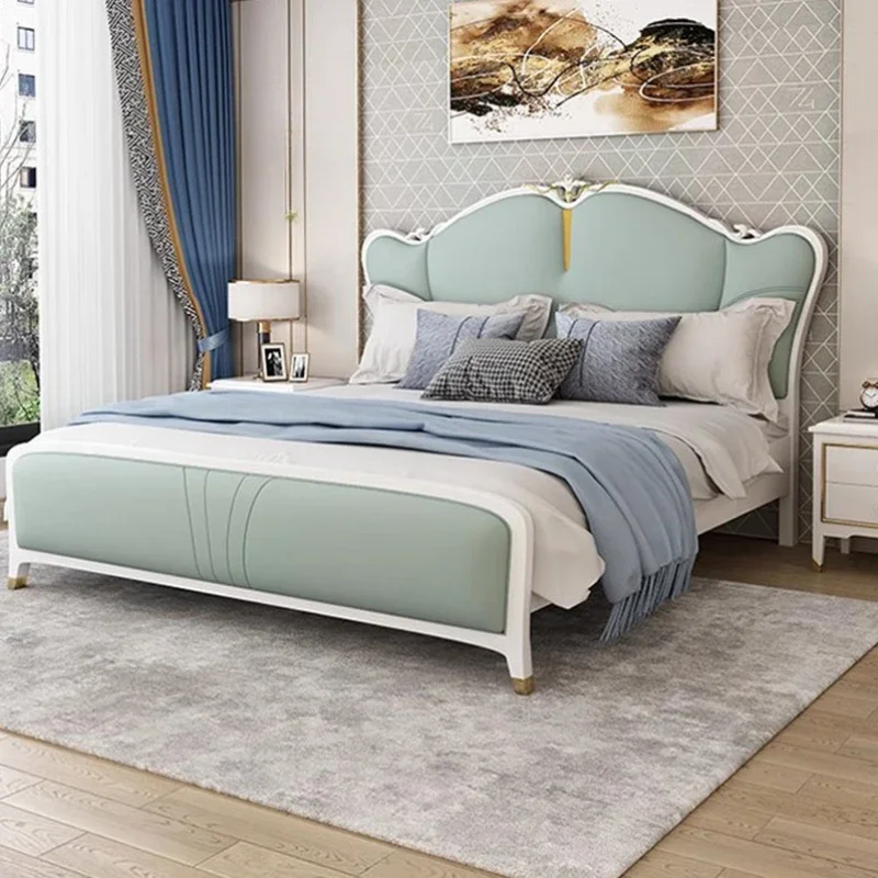 

Solid Wood Luxury Double Bed Elegant Luxury Modern Storage Modular Double Bed Sleeping High Meubles De Chambre Nordic Furniture