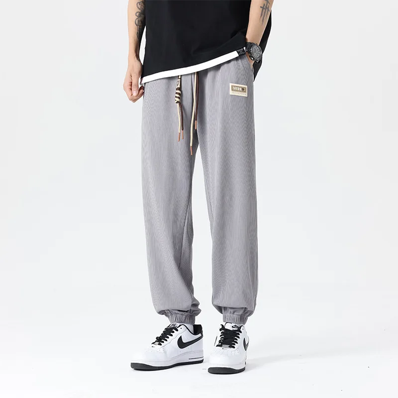 

Ice Silk Pants for Men's Summer Thin Quick-drying Loose Feet Pants for Men's Summer Drooping Sports and Casual Trousers Pants
