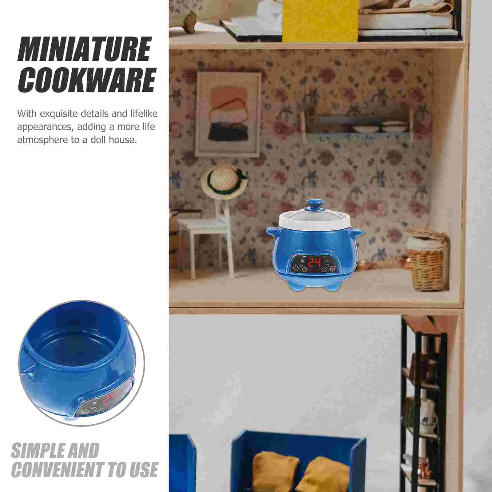 Mini Kitchen Appliances Cookware Miniature Scene Model Accessories Alloy Electric Cooker Toy Child