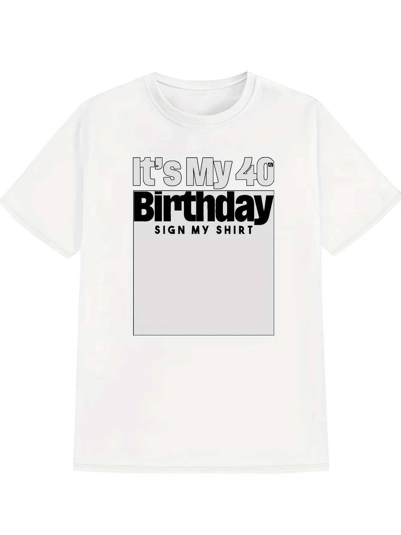 Men's 40Th Birthday Graphic T-Shirt Tee Shirt for Birthdays, Everyday Party Outfits - Lightweight Summer Top