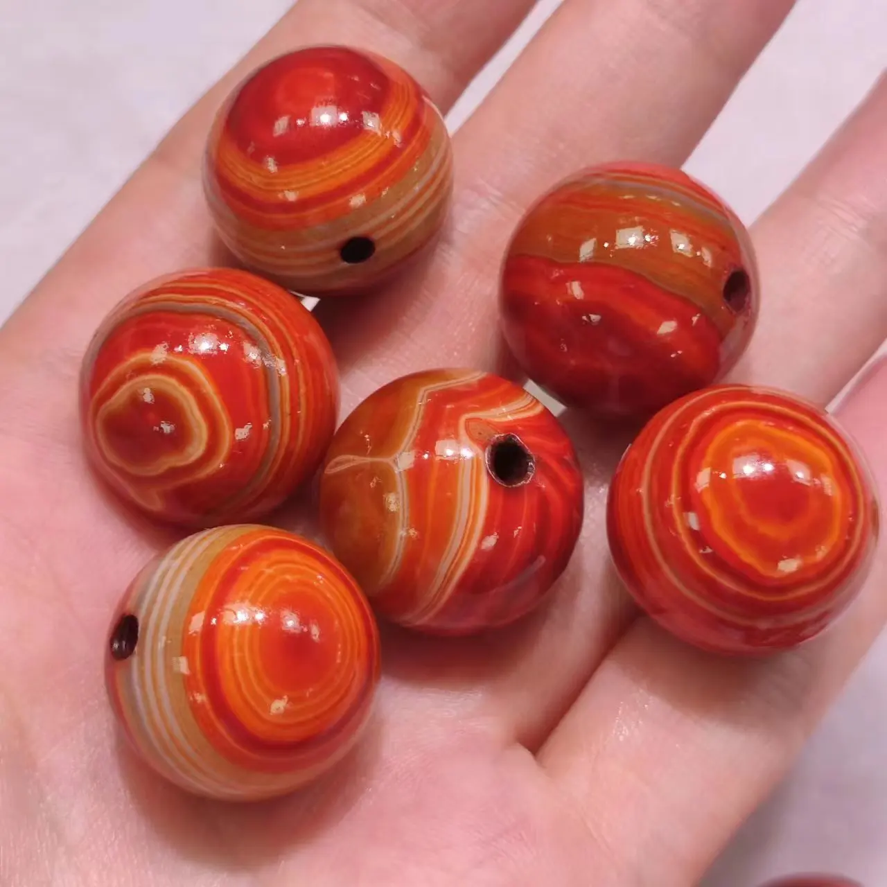 

10pcs/lot natural striped agate round bead red Eye stones Beautiful and unique pattern Prayer beads Handmade beads Accessories