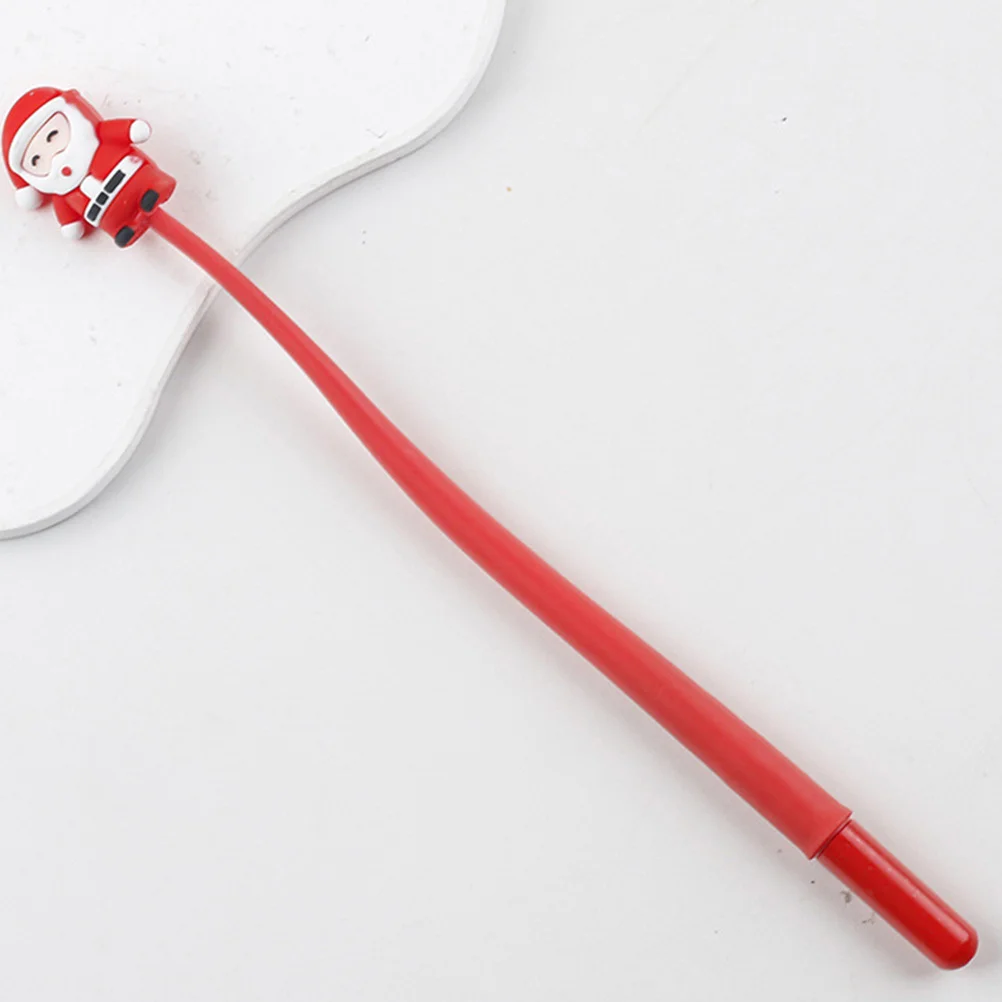 

4Pcs Adorable Christmas Silicone Cartoon Gel Pen Pens for Kids and Students Holiday Office Supplies