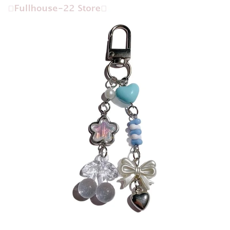 【MAX-22】لطيف العنب والبرتقال والكرز الخرز المفاتيح قلادة الفاكهة الحلوة حلقة رئيسية رائعة على ظهره اكسسوارات الديكور الهدايا #6