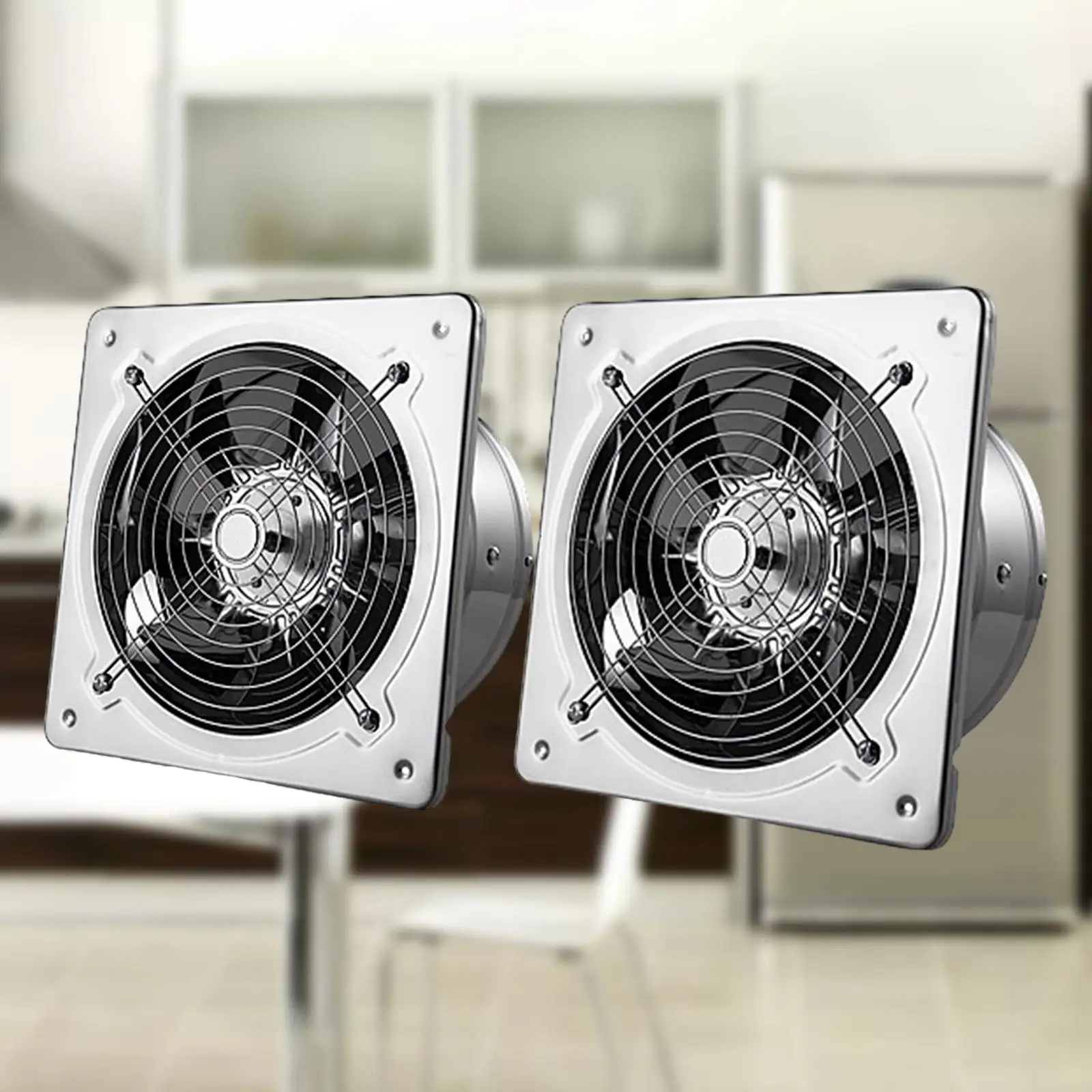 พัดลมท่อ40W สำหรับห้องน้ำสำนักงานหน้าต่างห้องน้ำห้องซักรีดเครื่องเป่าลมโลหะทรงสี่เหลี่ยมสำหรับติดผนัง