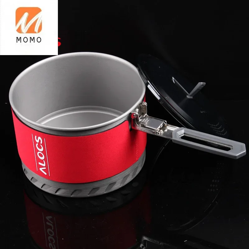 Portable Fast Warming Outdoor Picnic Pot, Camping and Hiking Cookware, Windproof, with Cups and Bowls, 1-2 People