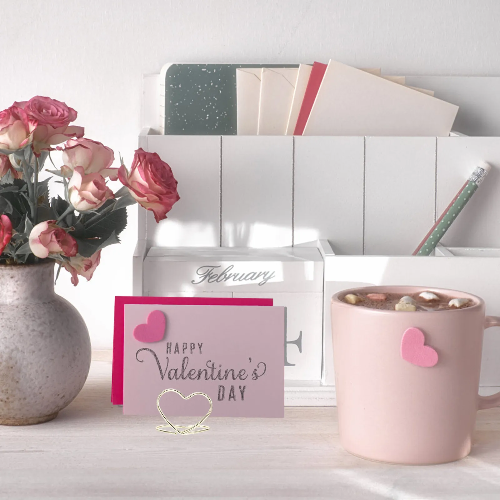 

12Pcs Elegant Heart Design Metal Memo Clip Photo Holder Stand Table Number Card Holder for Engagement Anniversary Shower