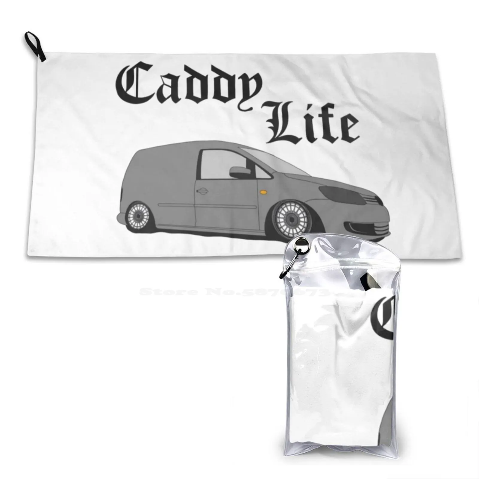 Caddy Life Pattern Soft Face Towel Home Outdoor Caddy Life Car Van Custom Modified Modifications Slow Vdub Club German