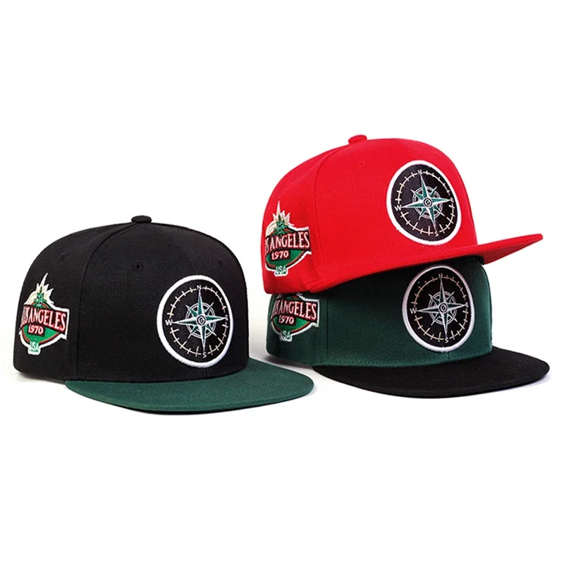 Unisex-Kappen mit Kompass-Stickerei, Hip-Hop-Hüte, Frühling und Herbst, für den Außenbereich, verstellbar, lässige Baseballkappen, Sonnenschutzhut