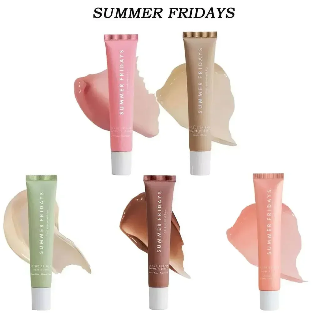 15 ml 9 Arten Summer Fridays Lippenbalsam, feuchtigkeitsspendend, glatt, weiche Lippen, Kosmetik, Zucker, Vanille, Beige, süße Minze, Make-up, Lippenpflege