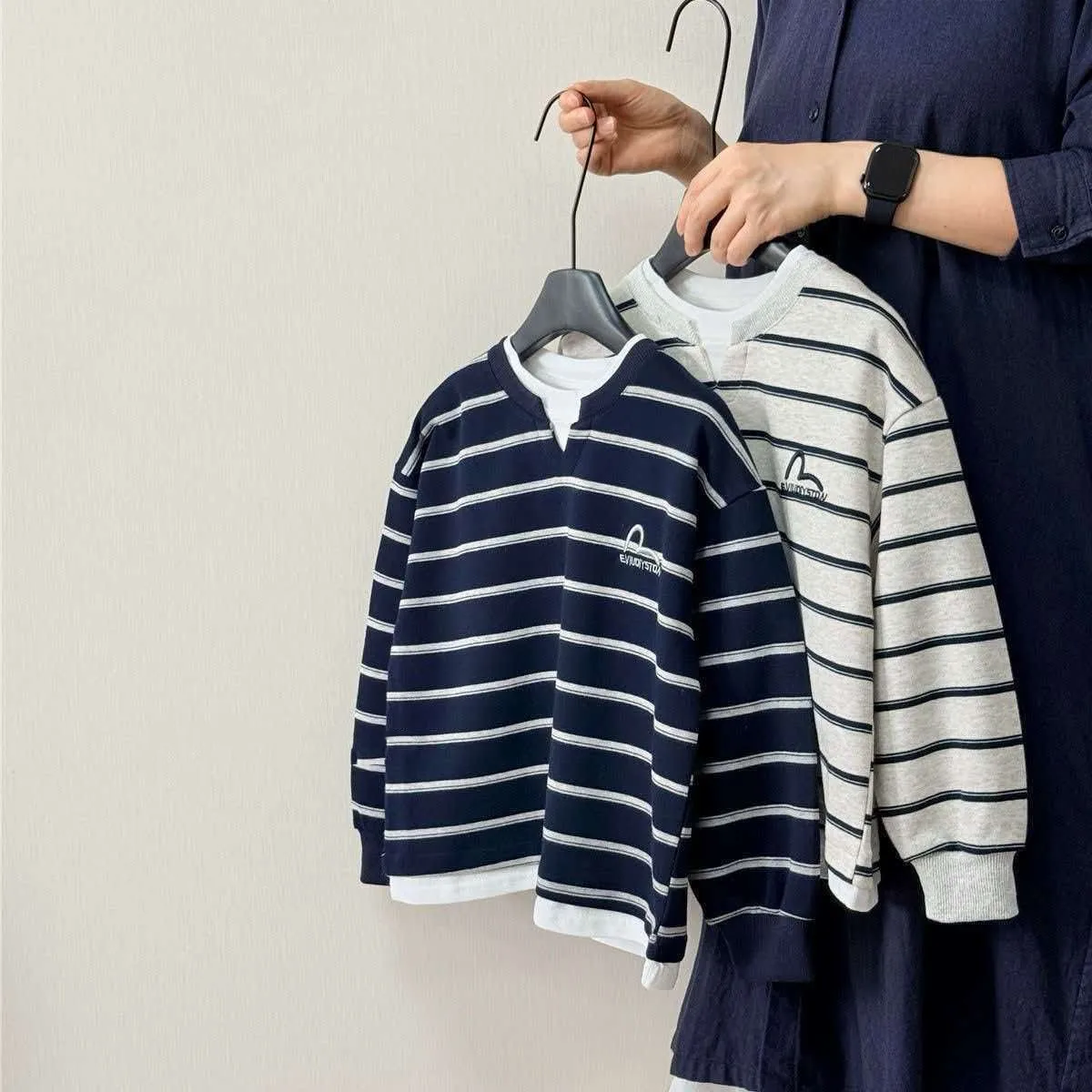 Children's Sweatshirt Spring and Autumn New Boys' Striped Long Sleeve Top Bottom Shirt 5 7 9 10 12 15Y