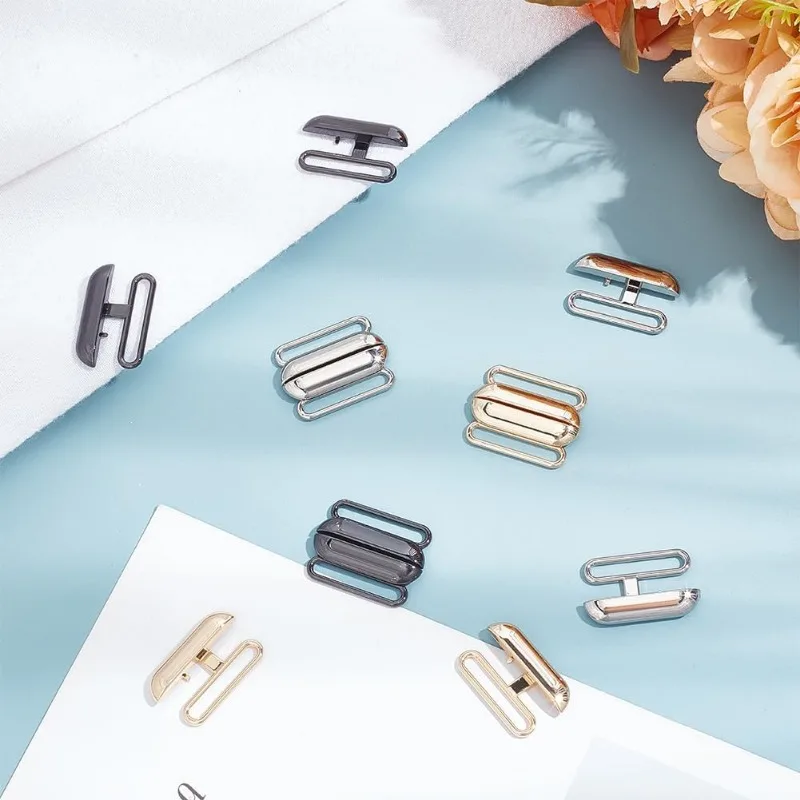 12 Sets 3 Colors Front Closing Bikini Clasp Clicker Closure 1\'\' Bra Closure Alloy Bikini Hook Closure Garment Clasps Bra Buckle