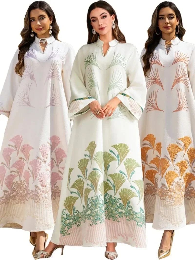 

Eid women dress Muslim Abaya dubai Vestidos Largos Party caftan Jalabiya Ramadan Long Dresses Abayas Kaftan Arab Long Robe 2025