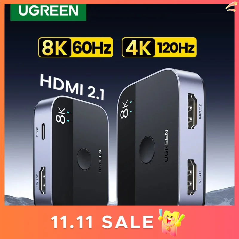 UGREEN Bộ Chia HDMI 4K Bi-hướng HDMI Chuyển 1x 2/2X1 Adapter Cho PS4/3 Hộp Truyền Hình Máy Chiếu Cáp HDMI Switcher Bộ Chia Tín Hiệu HDMI