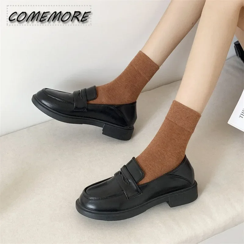 Loafers Womens Lolita Mary Jane Shoes Girls Japanese School Jk Uniform Harajuku Shoes College Gothic Quality Casual for Woman PU