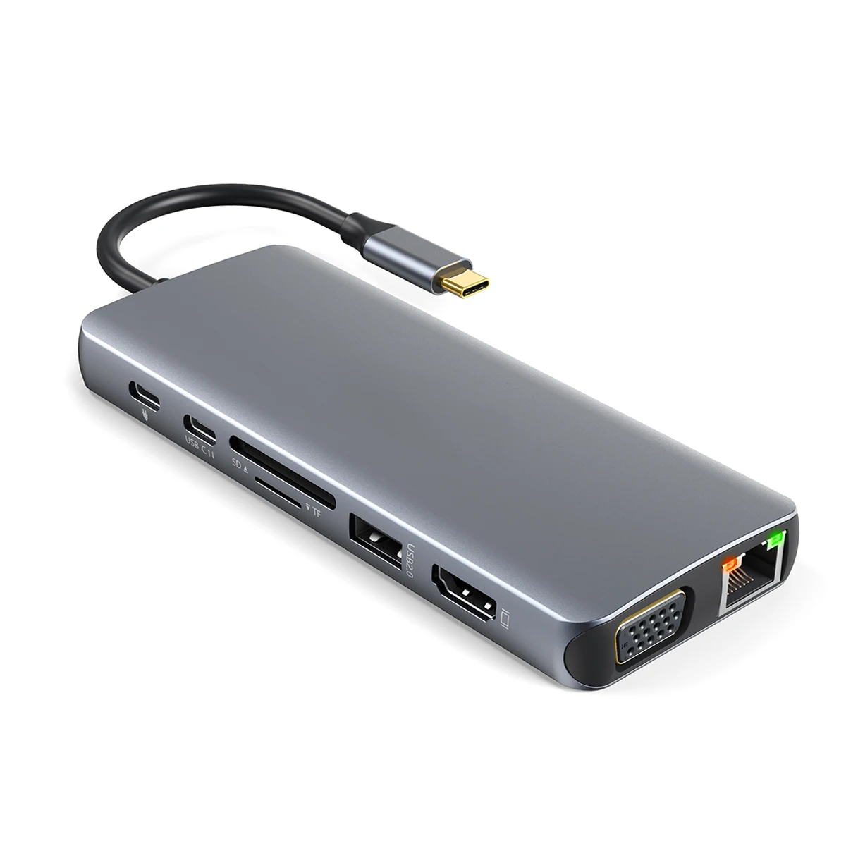 

dodocool 14-in-1 USB C hub 4K USB C to VGA Gigabit Ethernet 100W PD SD/TF card reader Type-C