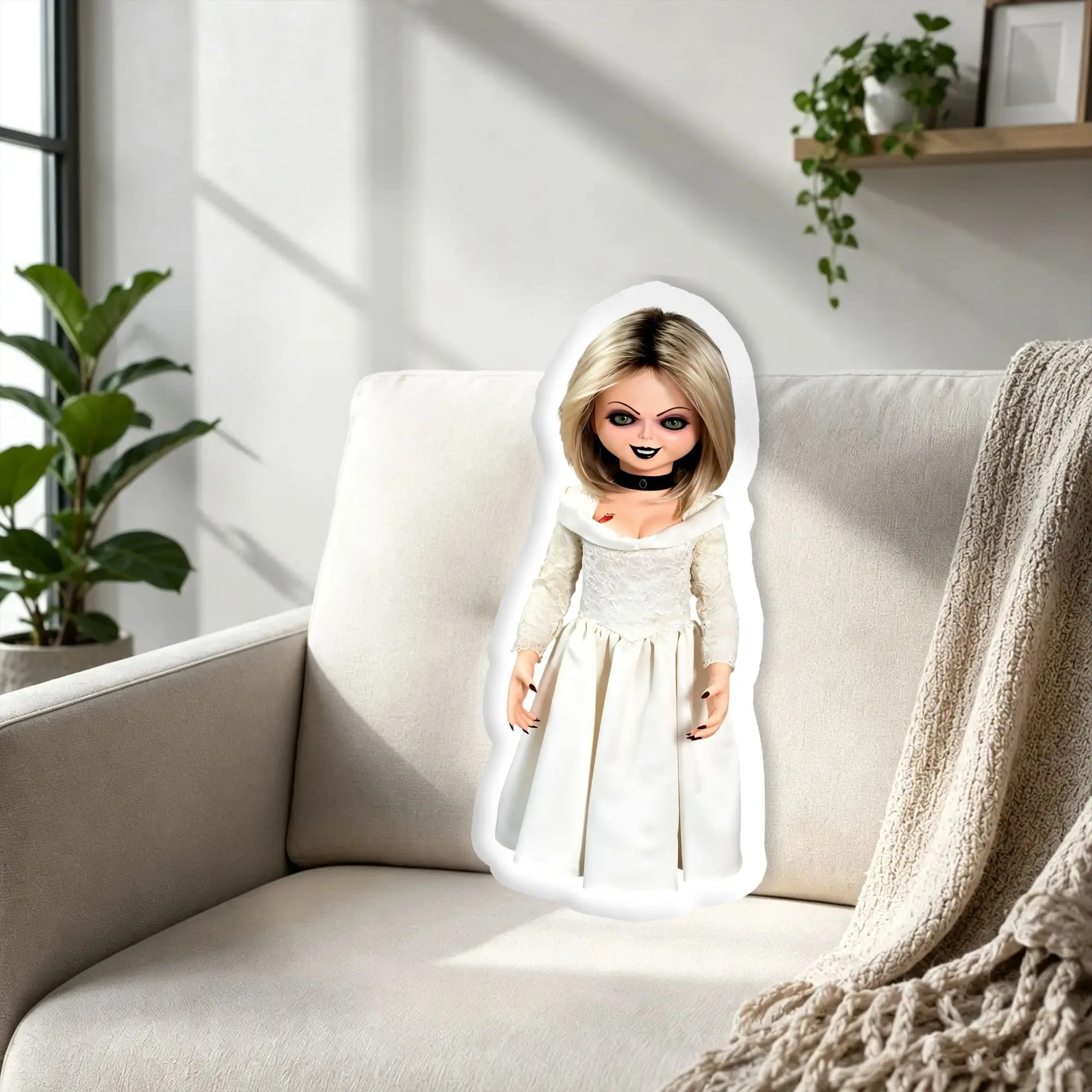Customized B-Brides of Chuckys Cushion Pillow Killer Doll Velvet Pillows and Cushions Funny Cushion for Bedroom Bed Fun Gift