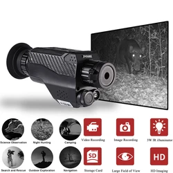 Digital Infrared Camera Monocular, Night Vision Device, External Illuminator, Night Viewer for Hunting, Patrol