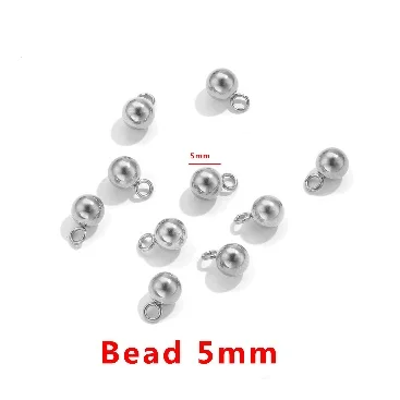 20pcs Stainless Steel Solid Ball Beads for DIY Jewelry Making