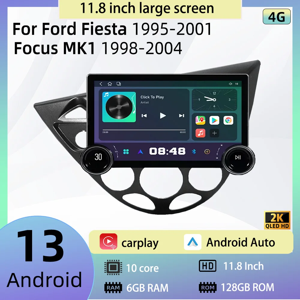 

11.8 Inch Multimedia for Ford Fiesta 1995-2001 Focus MK1 1998-2004 Car Radio 2 Din Android Stereo Carplay Autoradio Head Unit