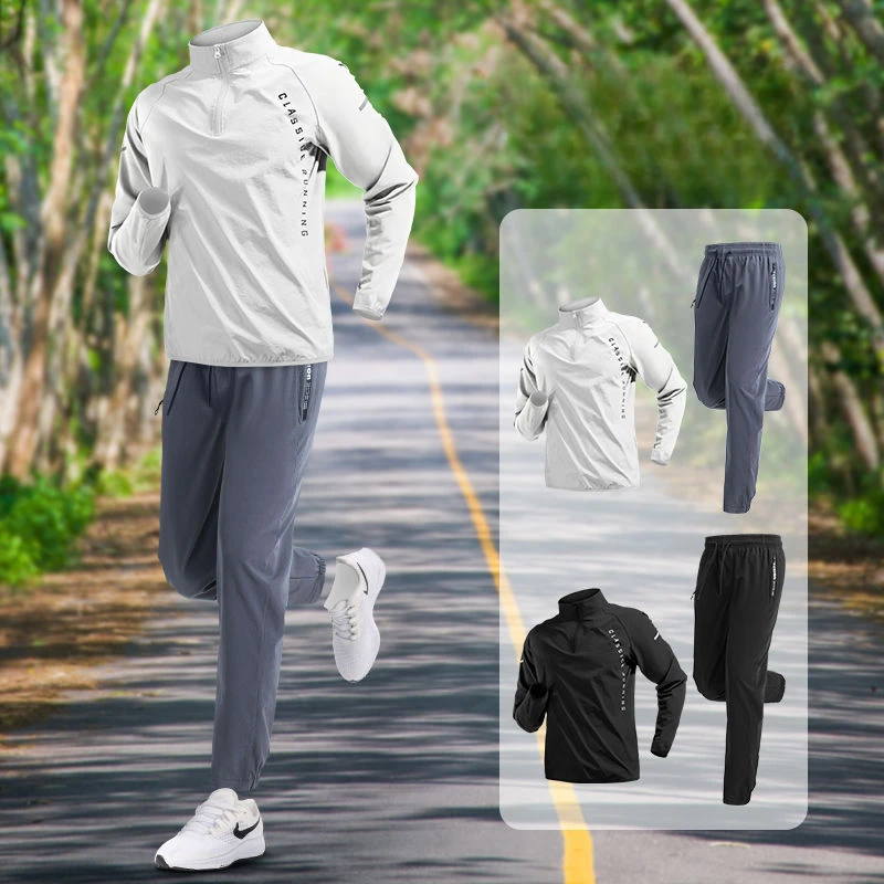 Men's Sports Set Quick-Dry Running Cycling Fitness Training Outdoor Runs Autumn Spring Athletic Training Men's Sportswear Set