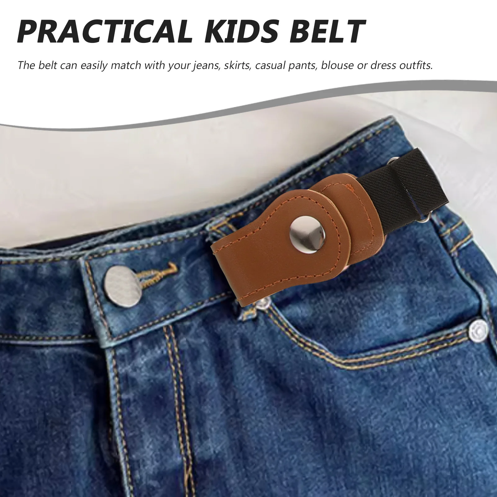 

2Pcs Kids Elastic Waist Belt Stretchy Adjustable Boys Girls Durable Dress Jeans Pants Belt Safe Comfortable Belts for Girls